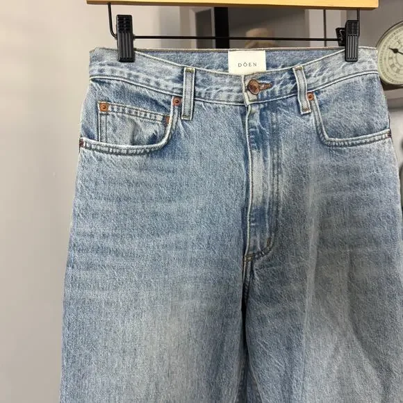 DOEN Tatum Biarritz Relaxed Fit Wide Leg Denim Jeans 27 Vintage Light Wash